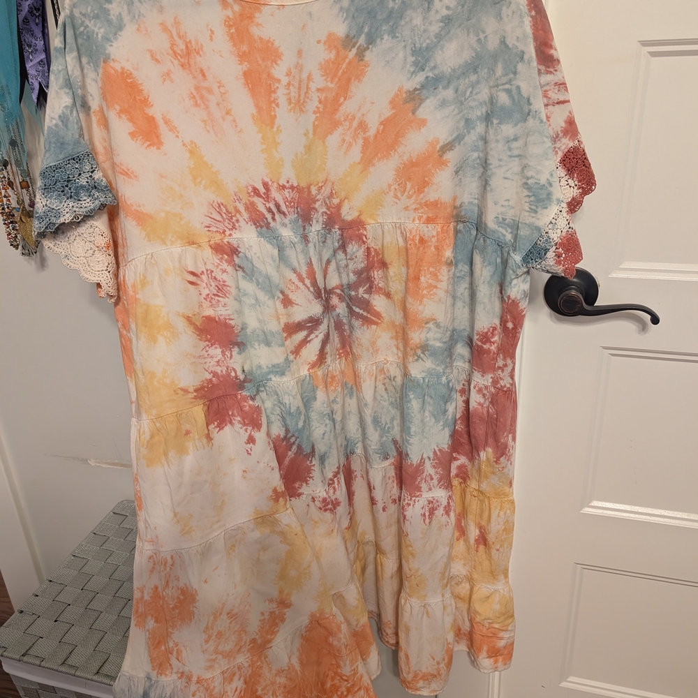 Tie-Dye Short Sleeve Dress